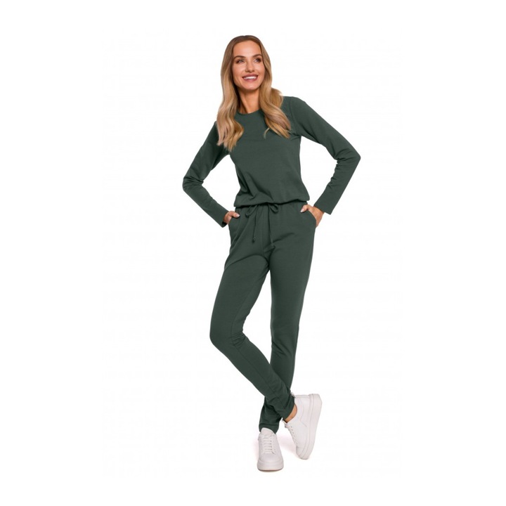 Трикотажен гащеризон MOE, С джоб, Памук, Еластан,, Каки