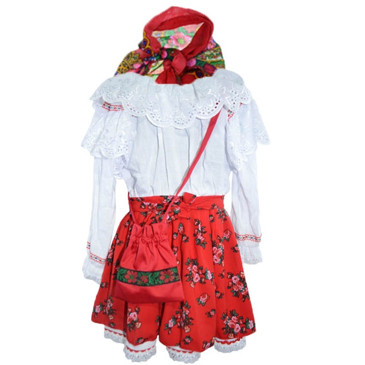 Традиционен костюм за момиче 4 части Mini Junior CTPF-7-116, Многоцветен