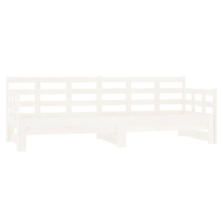 Pat de zi extensibil vidaXL, alb, 2x(80x200) cm, lemn masiv de pin, 26.45 kg 820378