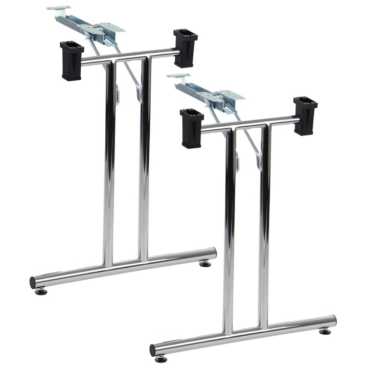 Set picioare pliabile pentru birou, STEMA, 59 cm, Argintiu