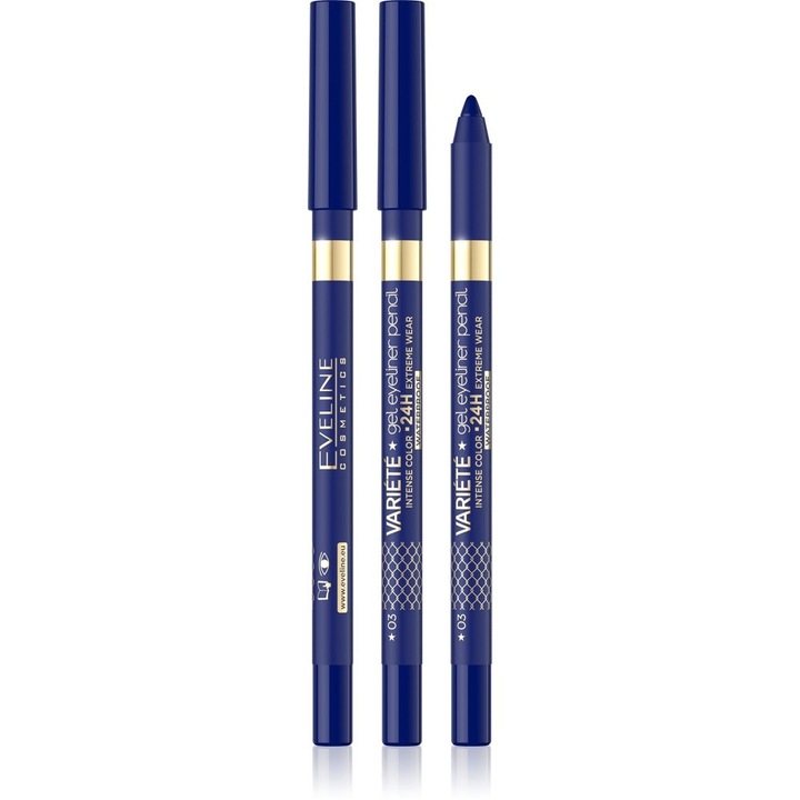 Creion gel pentru ochi, Eveline, Nr.03, Albastru