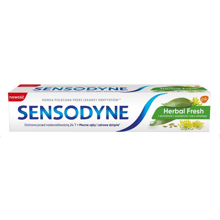 Паста за зъби GSK Sensodyne, Herbal Fresh, 75 мл