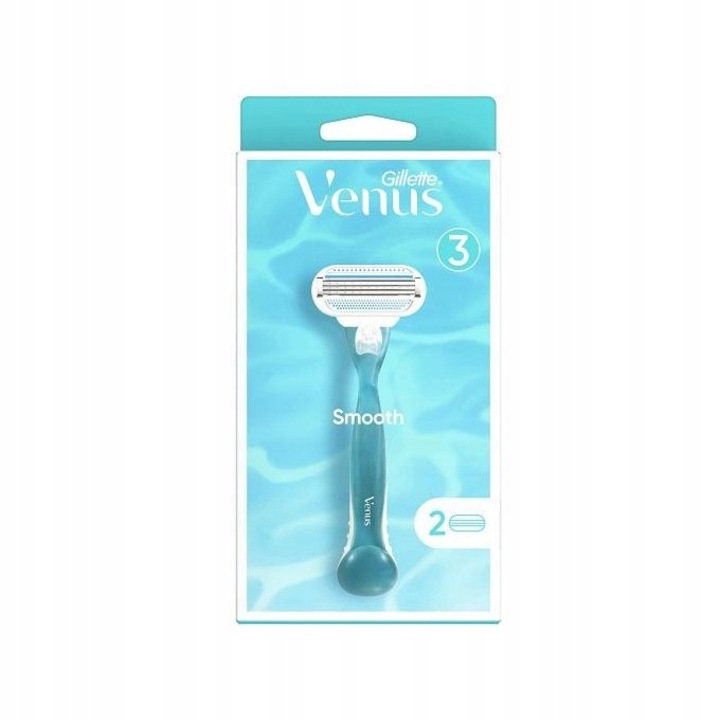 Set 2 rezerve pentru ras, Gillette, Venus Smooth, Albastru