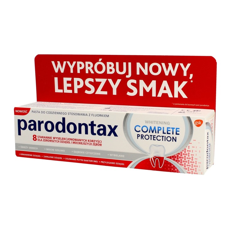 Паста за зъби, GSK, Parodontax, Пълна защита, Избелване, 75 мл