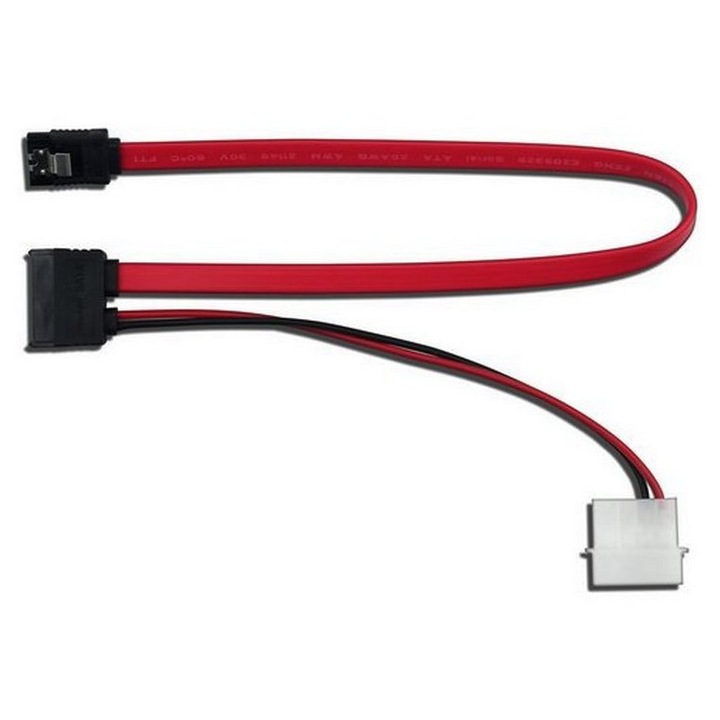 Кабел Vcom SATA II със захранване, 15cm