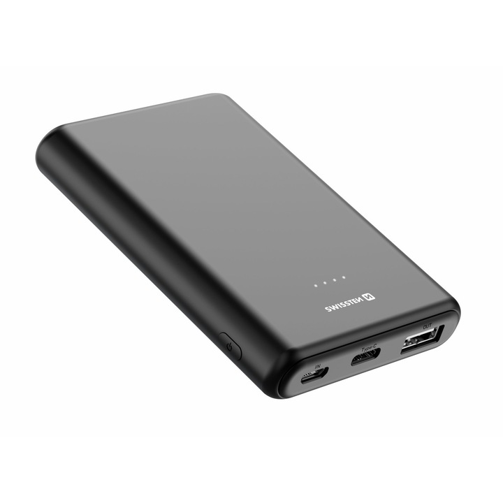 Swissten Power Line power bank, 5000 mAh, Fekete