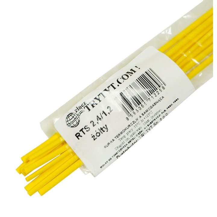 Tub termocontractabil RTS 2,4/1,2 galben 1 metru 10 buc