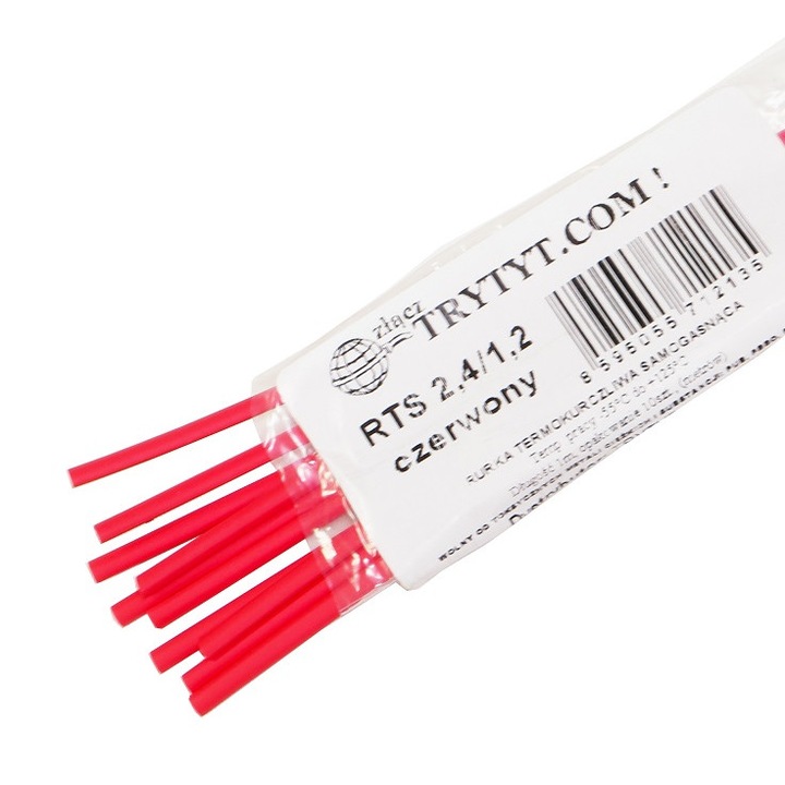 Tub termocontractabil RTS 2,4/1,2 rosu 1 metru 10 buc