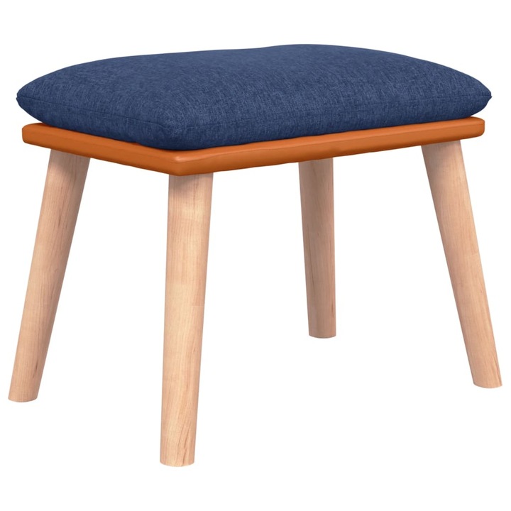 vidaXL kék szövet és műbőr lábzsámoly 45x29,5x35 cm 341450