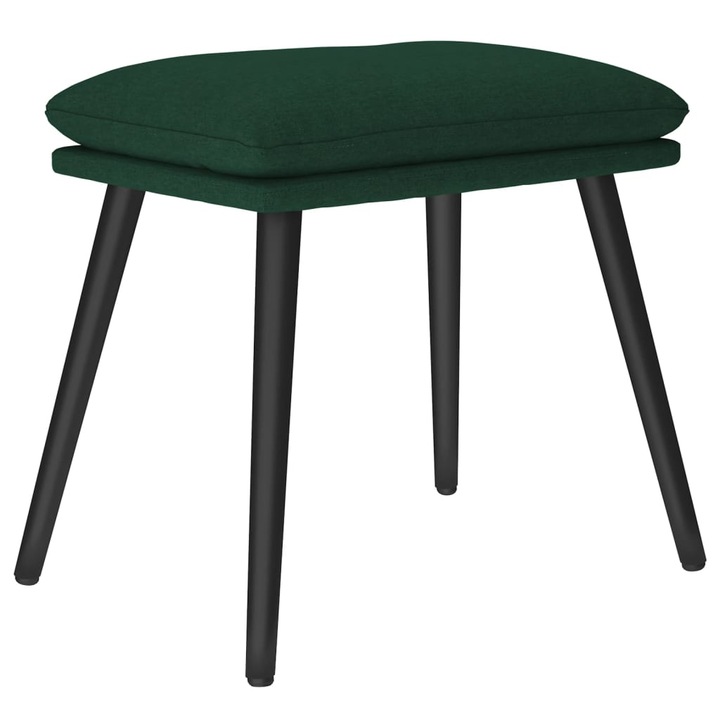Taburet vidaXL, verde inchis, 45x29,5x36 cm, material textil