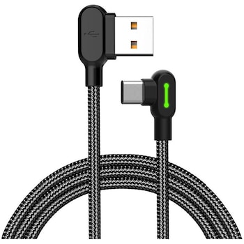 Cablu de incarcare Mcdodo Button Series LED Type-C, 2A, 0.5m, Black