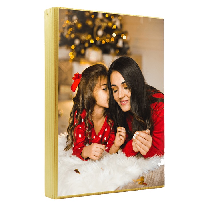 Дървена дъска, Импринт, Цветно отпечатана снимка върху естествено дърво, 20x30 см