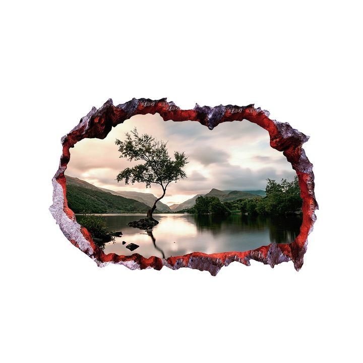 Autocolant decorativ, Gaura in perete, Natura si peisaje, Multicolor, 85 cm, 2810ST-1