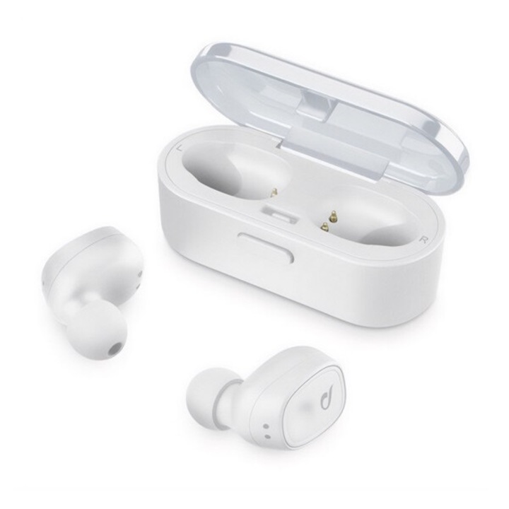 Cellularline shadow bluetooth fülhallgató sztereo, v5.0, tws, ultrakönnyű, mikrofon, aktív zajszűrő + töltőtok, fehér