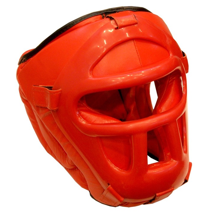 Casca Grilaj, Rosu, M, Piele Artificiala