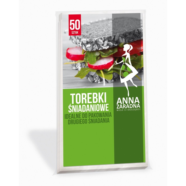 Set 50 pungi alimentare Anna Zaradna, Hartie, Alb