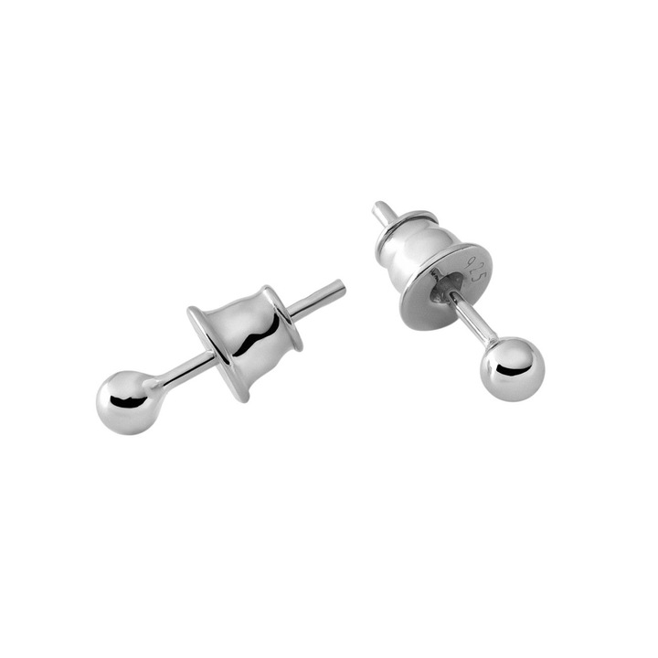 Cercei din argint cu biluta delicata de 0,3 cm, placata cu platina – eleganta subtila pentru orice ocazie, Giorre