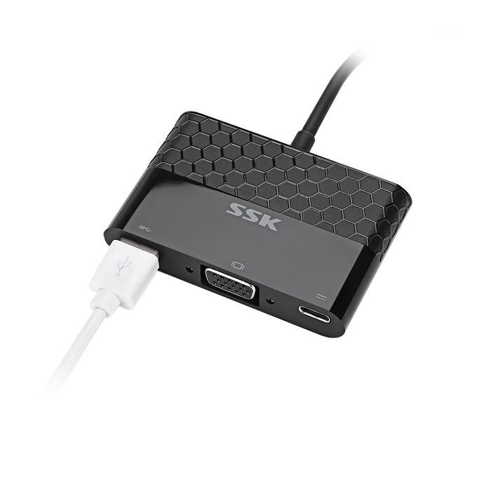 Adaptor SSK SHUC025 USB 3.0 TypeC catre VGA/USB TypeC/USB TypeA