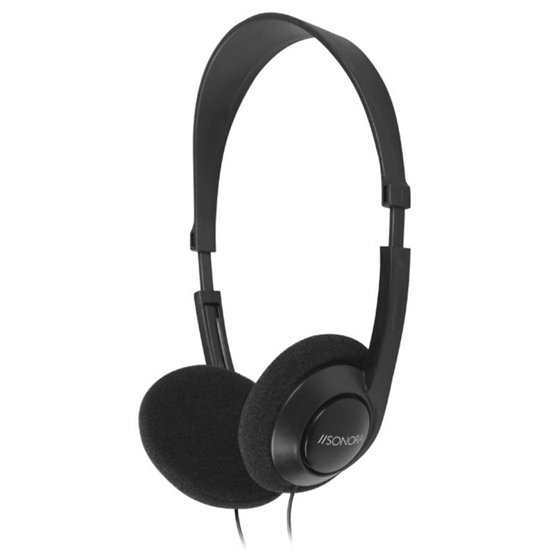 Casti on ear cu fir, Sonora, Jack 3.5 mm, Negru