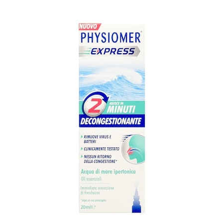 Spray nazal, Physiomer Express, Efect decongestionant, Apa de mare, 20 ml