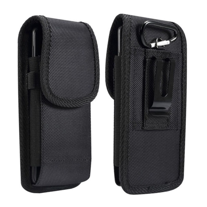 Gigapack tabletvédő álló, textil, univerzális, derékra rögzíthető övtáska, tépőzáras, kártyazseb, vízálló, 4.7-5" méret, fekete