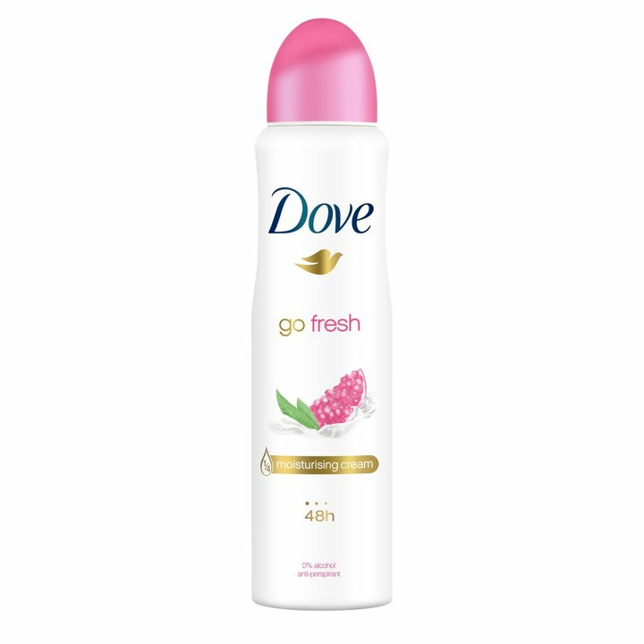 Deodorant antiperspirant spray Dove Go Fresh Rodie si Lamaie Verbena, 150 ml