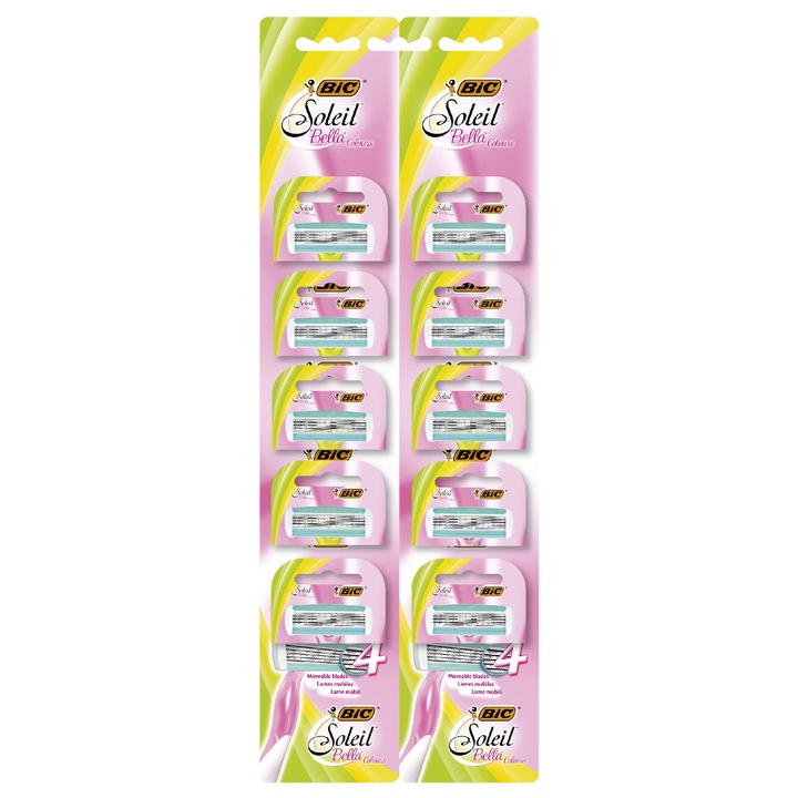 Комплект от 10 самобръсначки Bic, 4 ножчета, Multicolor