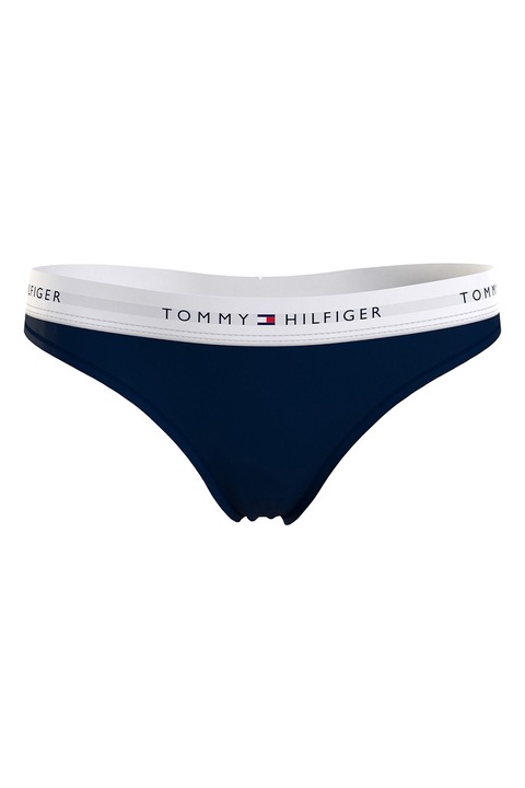 Tommy Hilfiger, Chiloti tanga cu banda logo, Bleumarin