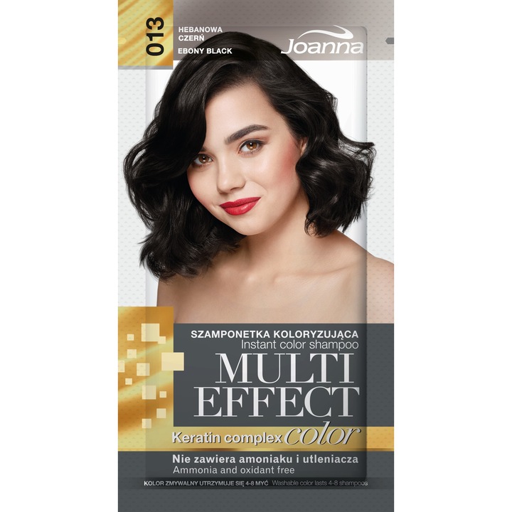 Joanna Multi Effect Color Keratin Complex színező sampon, sz. 013, fekete