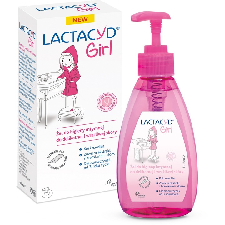 Гел за интимна хигиена за деца, Lactacyd, С млечна киселина, 200 мл