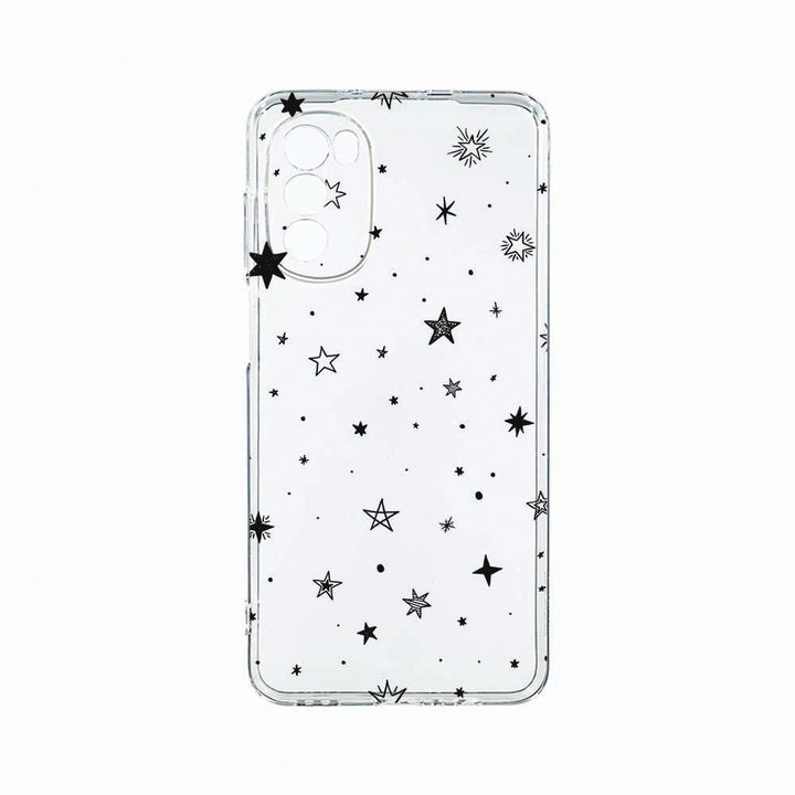Husa Silicon, Compatibila Cu Motorola Moto G82 / Moto G52, Stars, Rezistenta la uzura, Protectie camera, c-TR 143