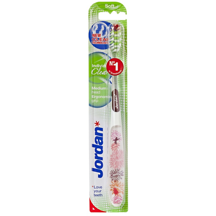 Periuta de dinti Jordan Individual Clean, Multicolor