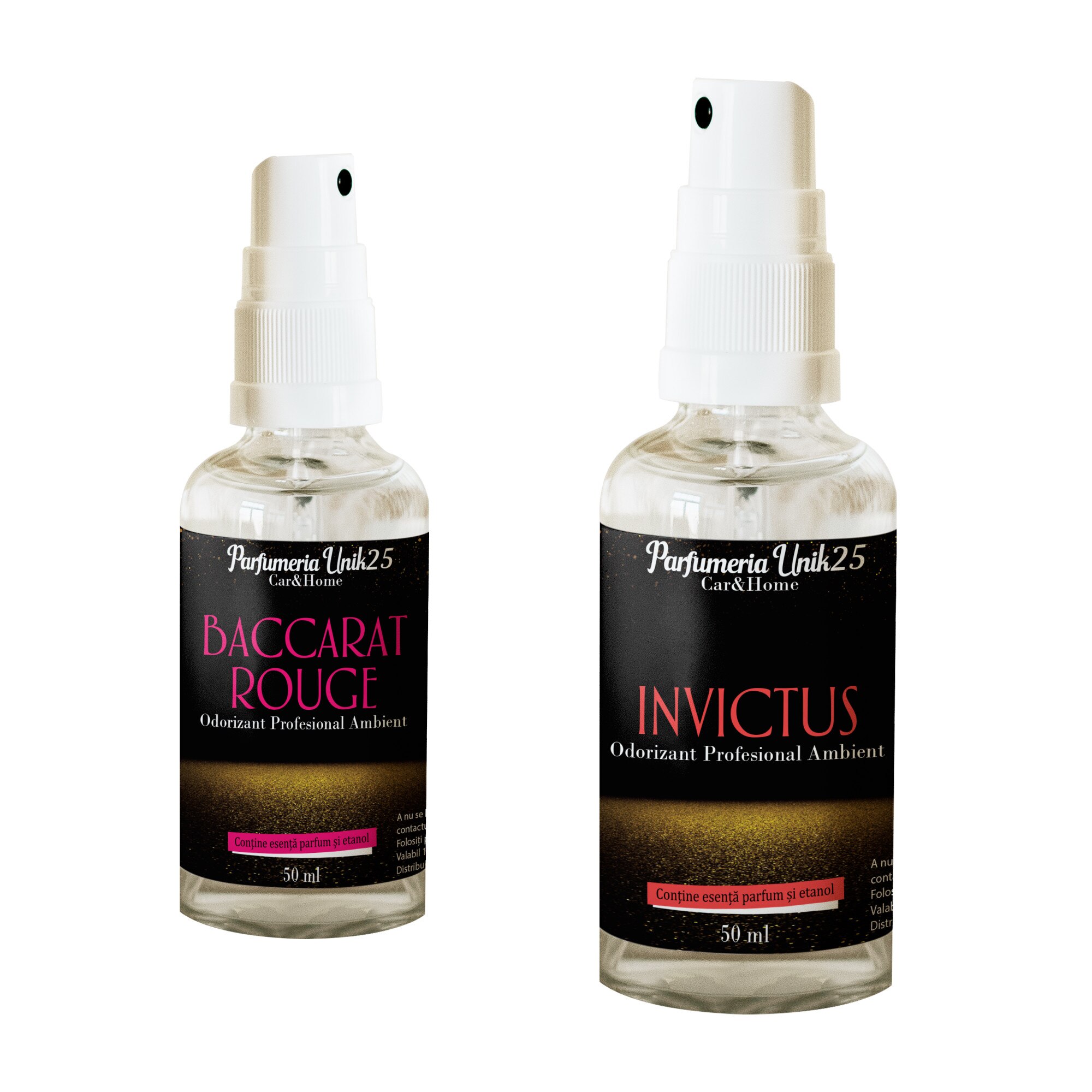 Set 2 Odorizante auto si camera, Invictus, Baccarat Rouge, 50 ml - eMAG.ro