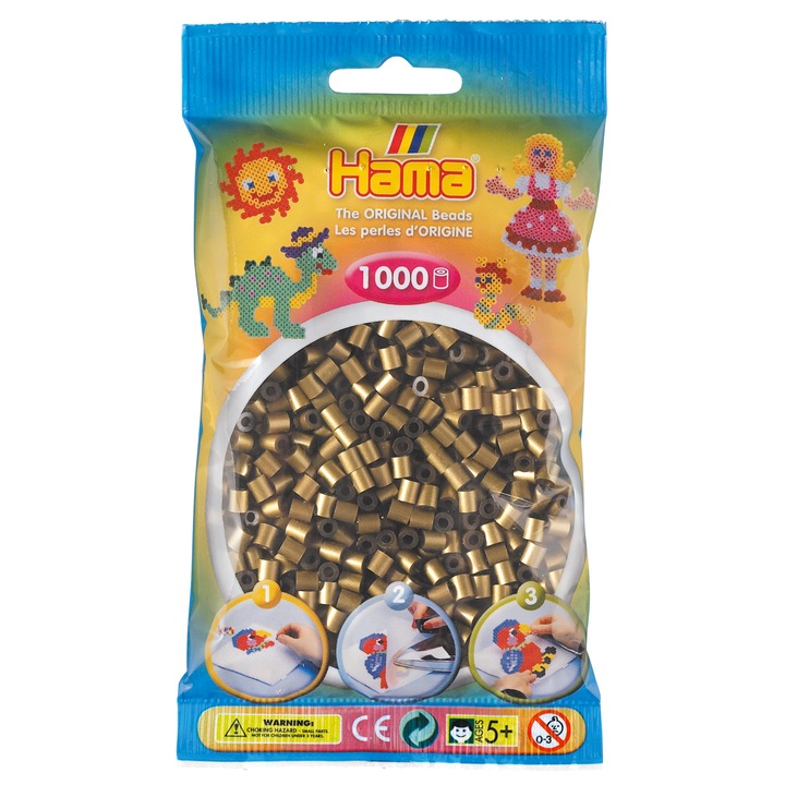 Hama vasalható gyöngy, Midi, bronz színű, 1000 db-os
