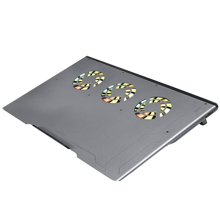 Cooler laptop 17.3", Nod, Plastic/Aluminiu, Gri