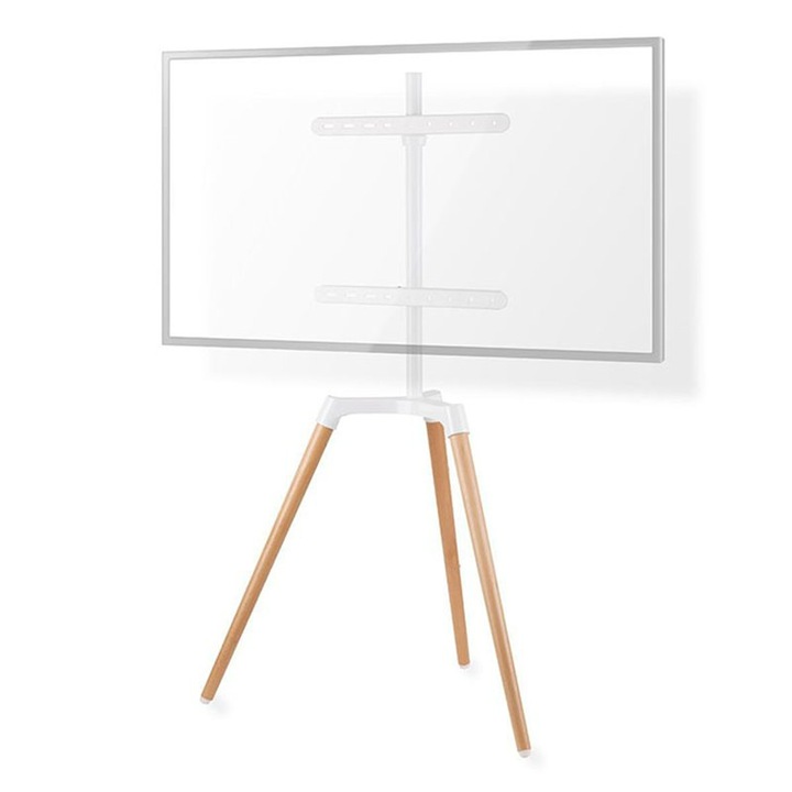 Стойка за телевизор за под Nedis, Стомана, 50-65", Max 35 кг, Бяла