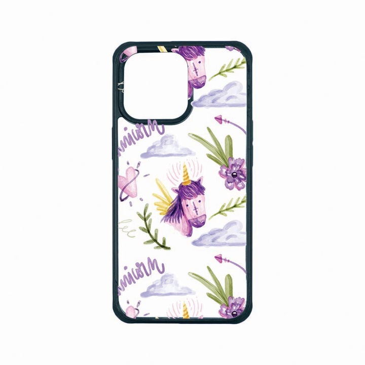 Husa Premium Antisoc Policarbonat/TPU, Compatibila Cu Apple iPhone 13 Pro, Unicorn, Rezistenta la socuri, Protectie Camera, AP 89