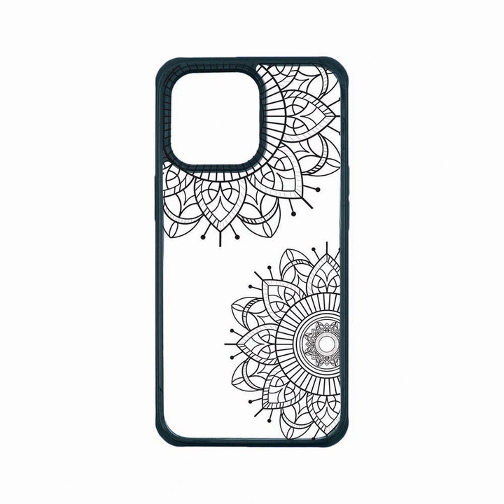 Husa Premium Antisoc Policarbonat/TPU, Compatibila Cu Apple iPhone 13 Pro, Non Figurative Flowers, Rezistenta la socuri, Protectie Camera, AP 117