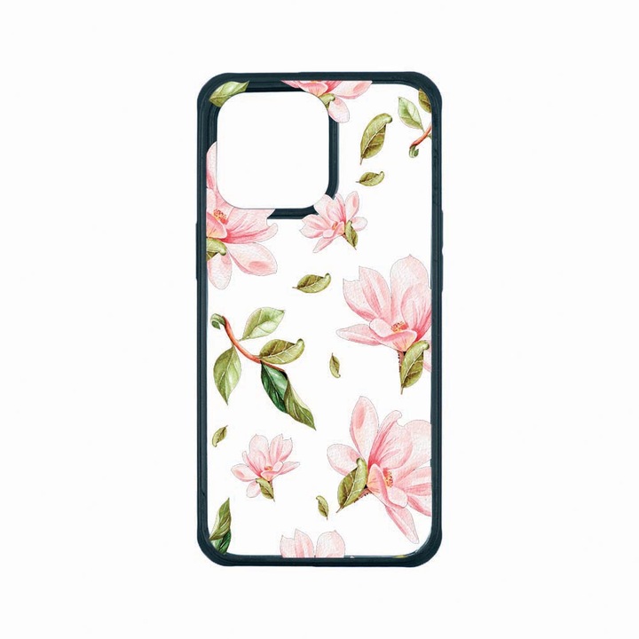 Husa Premium Antisoc Policarbonat/TPU, Compatibila Cu Apple iPhone 13 Pro, Flowers Collection, Rezistenta la socuri, Protectie Camera, AP 496