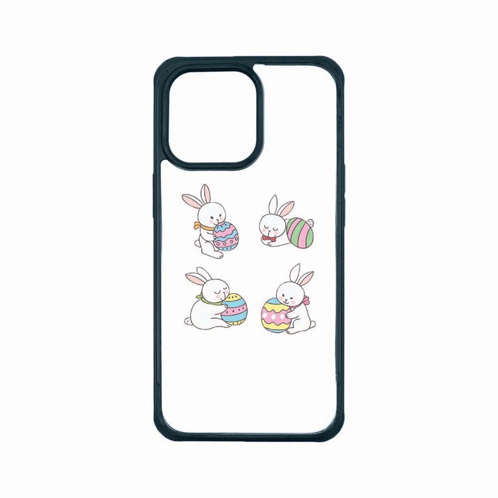 Husa Premium Antisoc Policarbonat/TPU, Compatibila Cu Apple iPhone 13 Pro, Easter Rabbit, Rezistenta la socuri, Protectie Camera, AP 690