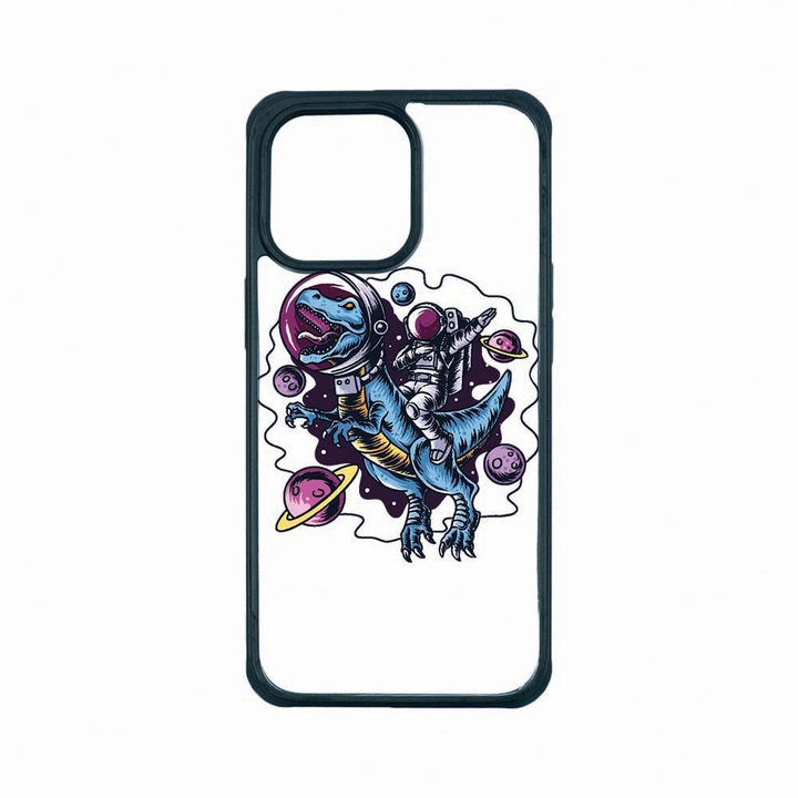 Husa Premium Antisoc Policarbonat/TPU, Compatibila cu Apple iPhone 13 Pro, Astronaut Ride, Rezistenta la socuri, Protectie Camera, AP 772