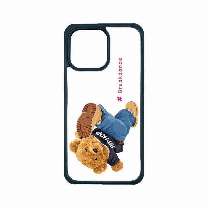 Husa Premium Antisoc Policarbonat/TPU, Compatibila Cu Apple iPhone 13 Pro, Breakdance - Teddy Bear, Rezistenta la socuri, Protectie Camera, AP 924