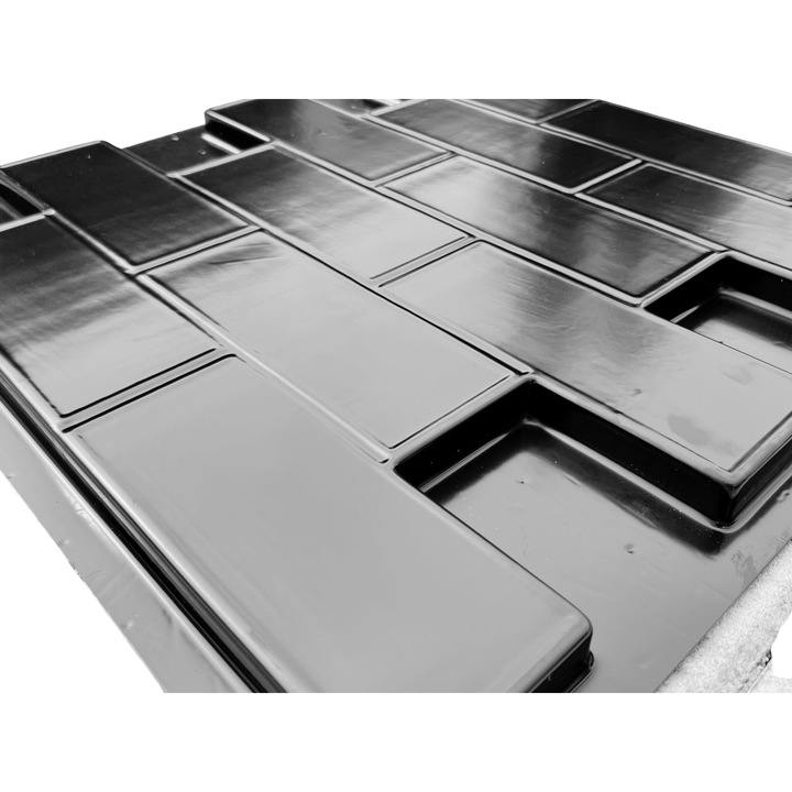 Matrita panou decorativ 3D, model Minimal Arte, plastic ABS, negru, 50x50cm