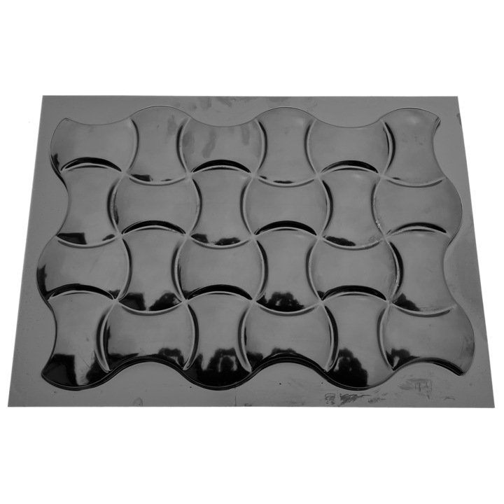 Matrita panou decorativ 3D, model Tehno Arte, plastic ABS, negru, 50x50cm