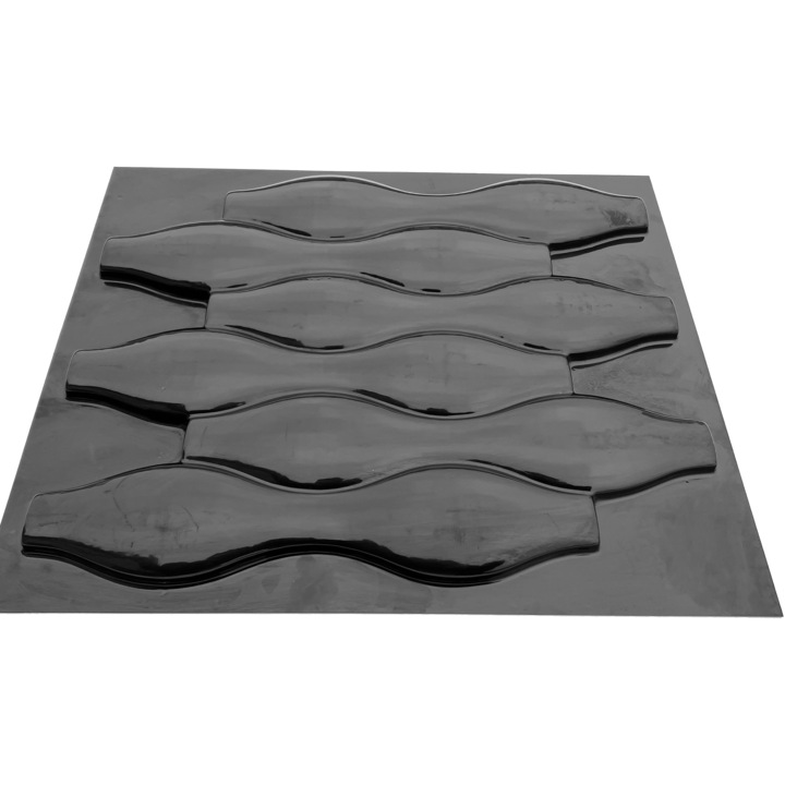 Matrita panou decorativ 3D, model Infinit Arte, plastic ABS, negru, 50x50cm