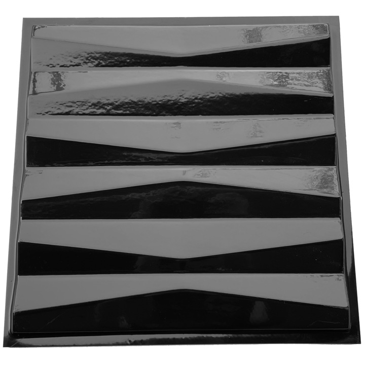 Matrita panou decorativ 3D, model Deschis, plastic ABS, negru, 50x50cm
