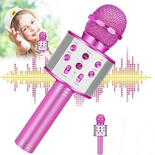 Rotosonic karaoke mikrofon W-858, Bluetooth, SD kártya, USB, AUX, arany 