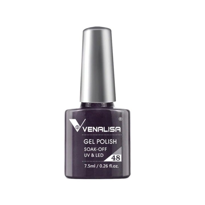 Oja Semipermanenta Elegant Series, Venalisa, 7.5 ml, 048, Dark Grey Purple