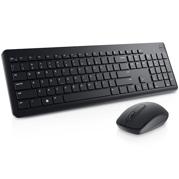Комплект клавиатура + безжична мишка Dell KM3322W, US International Layout, Черен