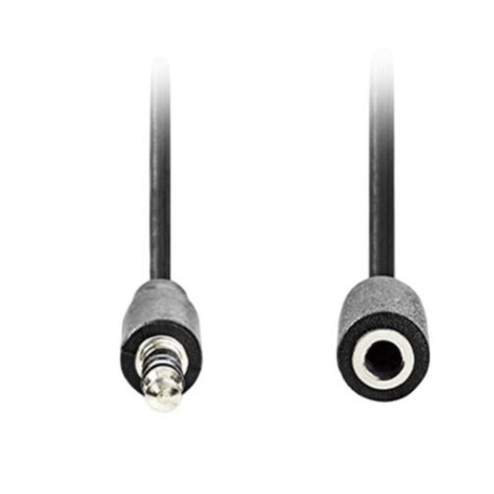 NEDIS sztereó audiokábel, Jack 3.5mm apa - Jack 3.5mm anya, 5m, Fekete